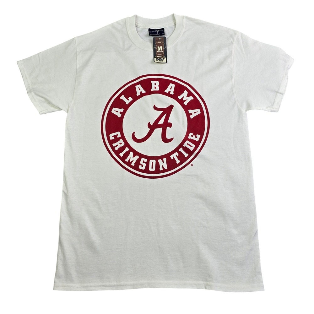 Alabama Crimson Tide T-Shirt Mens Medium White NCAA Gameday Tee MV Sport New